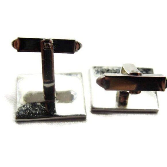 "JLM" Monogram Initial Cufflinks Vintage Sterling Silver 925 Curve Bullet Patina - Picture 9 of 10